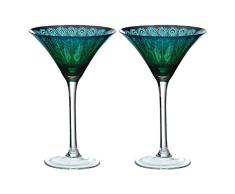 Artland Juego de 2 Copas de cóctel Peacock