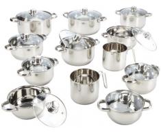 axentia 221100 - Batería de cocina (22 piezas, acero), color plateado