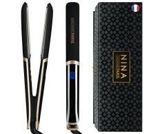 MadameParis – Plancha de pelo con infrarrojos Nina, plancha de pelo profesional, placas de cerámica, tecnología iónica, tecnología infrarroja ultrarrápida