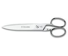 3 Claveles 406 Tijera Tradicional para Cocina de 8 Pulgadas, Gris, 24.99X8.59X1.2 Cm