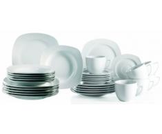 Domestic 920903 - Vajilla de porcelana de 6 servicios (30 piezas), color blanco