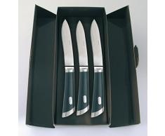 Sambonet Special Knife acero inoxidable 18/10 Set 3 cuchillos de carne T-Bone 25,6 cm, hoja lisa, negro, 29 x 13 x 6 cm, 3 unidades