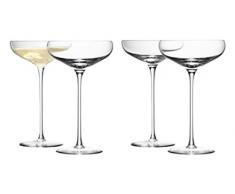 LSA International - Juego de copas de cristal para champagne transparentes, 4 unidades de 300 ml