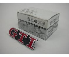 Genuine VW GTI Front Grill Badge Emblem Chrome Silver Red - 5G0853679P WYR