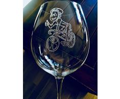 OFERTA ¡¡¡Copa de vino para ciclista.Grabada con dibujo de BICICLETA. REGALO PERFECTO PARA UN AMIGO. Grabada a mano , una a una. No se estropea con el uso. Se acordará toda la vida¡