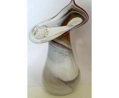 Jarrón de cristal abombado jarrón grande color blanco Jarrón de colores y tapa de la mesa Altura 35-37cm garni vidriería