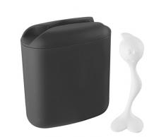 Koziol Hot Stuff - Bote/Tarro para café, 500 g, con Cuchara dosificadora, encastrada en la Tapa, Color Negro sólido
