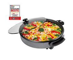 Clatronic PP 2914 Sartén eléctrica con Tapa de Cristal, diámetro 38 cm, 1400 W, 1 Liter, plástico, Negro