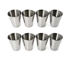 Ganzoo 8 Piezas Acero Inoxidable Shot Taza 60 ml, 100% Acero Inoxidable, Vaso de chupito Stam Perla, Marca
