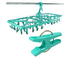 Hangerworld 1 Tendedero Colgante de Plástico con 42 Pinzas Interior y Exterior para Prendas Pequeñas