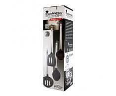 San Ignacio Set 4 Piezas Utensilios De Cocina, Nylon, Acero Inoxidable, Negro