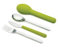 Joseph Joseph Go Eat - Set cuberterÃa de acero inoxidable compacto con caja de almacenamiento, color verde