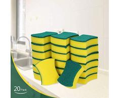 esonmus 20pcs Estropajo Mágicas de Limpieza Esponja Multiusos Exfoliante Esponja Manchas Quitar Limpieza Scrubber Cepillo para Lavar Platos de Doble Cara para Garaje Cocina Baño