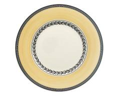 Villeroy & Boch Audun Fleur Plato para desayuno o postres, 22 cm, Porcelana Premium, Blanco/Gris/Amarillo