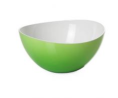 omada - Cuenco ensaladera 3.2 Litros, Blanco y Verde, diámetro 26 cm