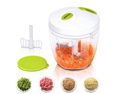 Sedhoom Cortador de Verduras Picadora de Verduras Manual,5 Cuchillas de Acero Inoxidable,1000ml,Picadora de Alimentos para Picar Verduras,Carne,Hierbas,Cebolla,Ajo,Ensalada