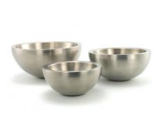 Juego de 3 boles cocina y respostería - doble capa de acero inoxidable - Cuencos de 24, 20 y 16 cm de diámetro