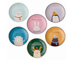 N A Dibujos Animados Nórdicos Ins Plato De Vajilla De Cerámica Plato De Cena para Niños Plato De Carne Plato De Desayuno Plato De Cena Pasta Plato De Comida Occidental Lindo