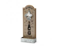 Pajoma 15351 abridor de Botellas de Madera con un Peso de Bandeja DECAP, Beige/marrÃ³n