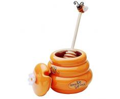 Joie Bote para Miel, Cerámica, Naranja, 8.26x8.6x9.52 cm