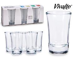 Estuche 6 Vasos chupitos Alto bicchierino 60ml Vidrio