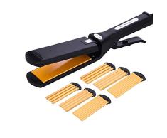 Plancha De Pelo, Plancha De Pelo 4 En 1, Temperatura Rápida, Temperatura Ajustable, Adecuado Para Familias, Viajes (Negro)