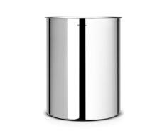 Brabantia Papelera cilÃndrica para despacho, 15 litros, Acero Brillante