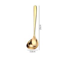 Alician Cuchara de sopa de acero inoxidable para el hogar cocina cocina salsa cuchara suministros hogar, Cuchara dorada grande, talla única