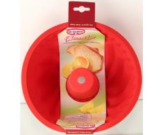 Dr. Oetker Flexxibel FlexxiLove-Molde Savarin-Bundt 22 cm, Apto para lavavajillas. Silicona Platinum, Color Rojo, 1 Unidad
