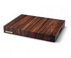 Continenta - Tabla de cocina para cortar - Hecha con madera de acacia, superficie tratada con aceite, madera maciza y emblema de metal.