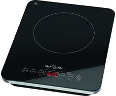 Proficook EKI 1062 - Placa vitrocerámica por inducción portátil, 10 niveles de temperatura, 2000 W, color negro