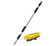 Yachticon Cepillo telescópico de Limpieza Deluxe de Aluminio expandible 90-175cm, con Flujo de Agua