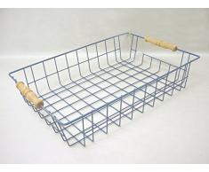 0 www.working-house.com (Menaje / Cromado) FRUTERO CESTA CONTENEDOR RECTANGULAR AZUL PASTEL