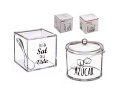 Dcasa - Salero y azucarero de cocina super original acrilico diseño frases .