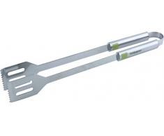 Fackelmann Pinza para Barbacoa, Acero Inoxidable 18/0, aisi 430, Mango Mate con Inserto de plástico en Verde, Centimeters