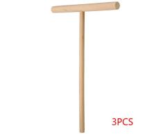 NAYUKY 3pcs Forma esparcidor palillo de Madera T Antiadherente sartén para Hacer tortas bateador esparcidor Crepe Fabricante