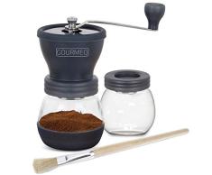 GOURMEO molinillo de café premium de diseño japonés con torno de cerámica | cafetera expreso, molino de café manual, moler a mano, coffee grinder