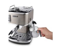 DeLonghi Scultura ECZ 351.BG Cafetera Independiente, Goteo, Molido, Vaina, Capuchino, Café Expreso, 1.4 L, 1 Liter, Cromo, Acero Inoxidable, Beige/Bronce