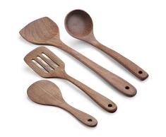 Xuejuan-shop Cuchara para Espaguetis Juego de cucharones de alitas de Pollo Naturales, Utensilios de Cocina/cucharón de Cocina Utensilios de Cocina (Juego de 4) Cucharón/Cucharón Sopa
