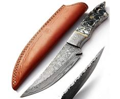 SGSS-9399 cuchillo de hoja de acero de damasco hecho a mano personalizado con funda casa cocina cocinero jardín que acampa herramienta de colección mango de pesca y otros cuchillos