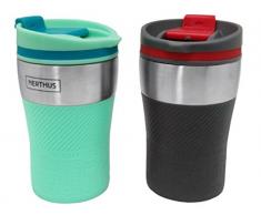 Nerthus Taza Termo de Doble Pared, Acero Inoxidable, Turquesa, 250 ml