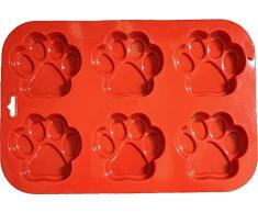 FantasyDay® 6 cavidades moldes de silicona para hielo, tartas, chocolate - 100% alimentarias y sin bpa - Pata