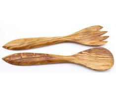 ART ESCUDELLERS Cubierto Mallorquin Grande en Madera de Olivo Hecho a Mano. 27,5 cm x 6 cm x 1,5 cm