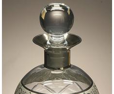 Botella de cristal, decanter, garrafa, para whisky y licor, colección "PLATINO", 25 cm. de altura.