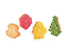 Tescoma Cortapastas con Sello Delicia, 4 PZS Navidad, Colores Variados, 23 x 14.5 x 5.9 cm