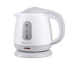 Aigostar Juliet 30Hio - Hervidor de Agua Compacto de 1 Litro, 1100W, Libre de Bpa. Base 360º, Filtro Desmontable, Sistema de Protección Contra la EbullicióN en Seco. Color Gris y Blanco. Diseño Exclusivo.