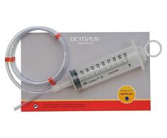 Octopus 100 ml jeringa dosificadora con Manguera de PVC de 100 cm, jeringa de plástico con Manguera de PVC, jeringa de alimentación, jeringa para marinadas, jeringa de succión con Manguera