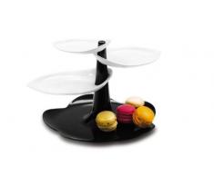 ZAK! Designs SOPORTE TARTAS BLANCO/NEGRO 29X19 CM. 0535-N870