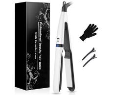 Planchas del Pelo Profesional Plancha Pelo Viaje 2 en 1, Cerámica, 8 Temperaturas Ajustable 160°C -230°C, Guantes y Doble Voltaje para Todo Tipo de Cabello