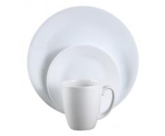 Corelle - Juego de vajilla de 16 piezas, de vidrio Vitrelle resistente a las roturas y las desportilladuras, modelo Winter Frost blanco, servicio para 4 personas, color blanco
